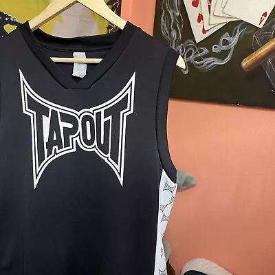 TAPOUT Sleeveless Shirt Jersey Men's Size L Adult Black White MMA UFC • $23.16