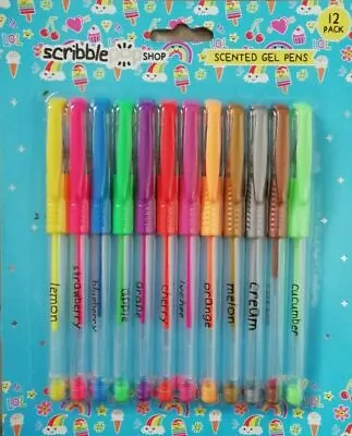 £5.99 • Buy 12 Scented Gel Pens. Scribble Pop Shop. 12 Colours, 12 Scents, Kids, Fun