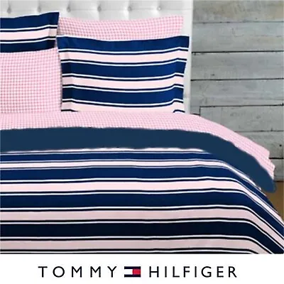 Tommy Hilfiger Twin-XL Dorset 5pc Navy Pink Microfiber Comforter & Sham + Sheets • $99.95