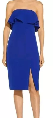 $195 Aidan Mattox PopOver Cocktail Dress - Royal Sapphire Size 12   • $60.67