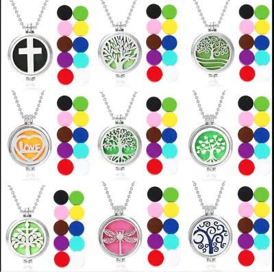 $11.50 • Buy HQ Stainless Steel Aromatherapy Essential Oil Diffuser Locket Pendant Necklace 