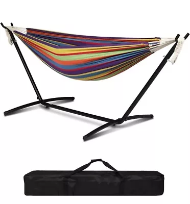 2 Person Portable Hammock With Carrying Black Case With Stand Outdoor Patio • $47.98