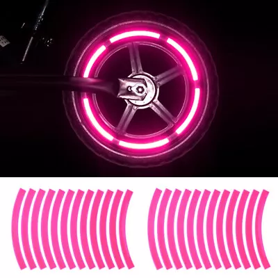 24Pcs Decals Strips Wheel Stickers For Reflective Rim Tape Motorcycle Bike Car • $5.16