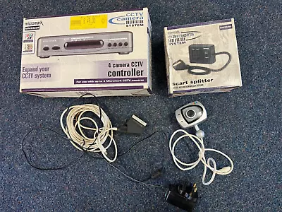 Micromark Cctv 4 Camera Controller Mm23229 With Scart Splitter Mm23201 + Camera • £25