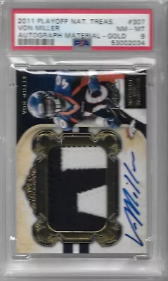 2011 National Treasures VON MILLER GOLD Mat. Auto #45/49 RC PSA 8 BUFFALO BILLS • $300