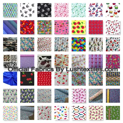 Kids Polycotton Fabric Childrens Boys Girl Nursery Craft Material Per 1/2 METRE • £3.49