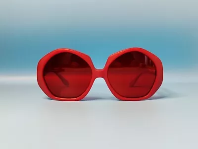 Vintage 70s Nos Pierre Cardin Bloody Red Acetate Sunglasses France Made #730 • $130