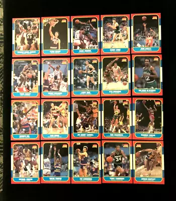 1986 Fleer Lot / 124 Diff Nr Set Jabbar Erving Olajuwon Majic Webb Ex-ex+- Nm • $297