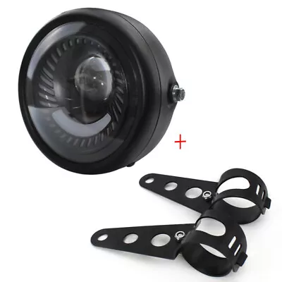 6.5'' 12V LED Motorcycle Headlight Headlamp With 41-51MM Fork Ear Mount Bracket • $35.99