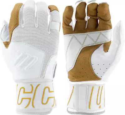 1pr 2023 Marucci MBG2BKSMFW V2 Blacksmith Batting Gloves White/White Adult • $59.95