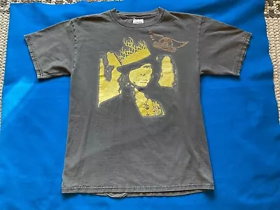 Vintage AEROSMITH Nine Lives Concert Tour Shirt Tee Black 9 1997 Dates World 98 • $29.99