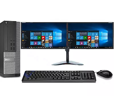 DELL PC Dual Bundle Monitor I7 16GB DESKTOP TOWER PC&TFT COMPUTER WINDOWS 10 2TB • £139.99