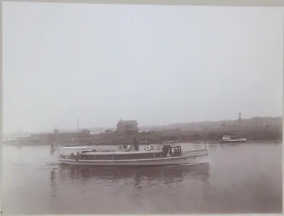 Cabinet Photo Of Steam Launch Charlotte C1900 – Siegel Cooper Co & Fountain Sign • $42.50