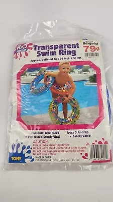 Vtg Tony Inflatable Pool Flotation Transparent Swim Ring 20  New • $19.95