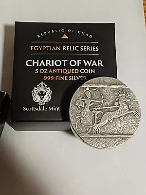 2020 5 Oz 999 Silver Republic Of Chad Chariot Of War Coin New In Mint Gift Box • £168