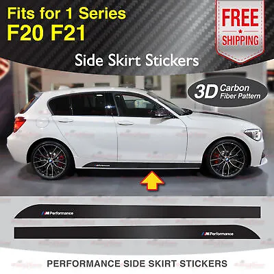 For BMW F20 F21 1 Ser Performance Side Trim Decal 3D CARBON PATTERN Vinyl Stripe • $46.15