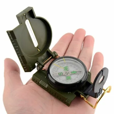 Lensatic Compass Military Camping Survival Marching Plastic Pocket Army Style • $6.45