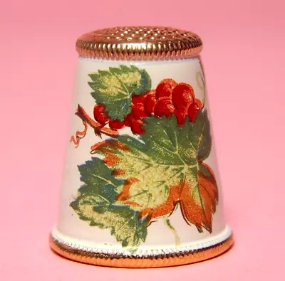 Austrian Metal Fruit & Leaves China Thimble B/48 • £3.99