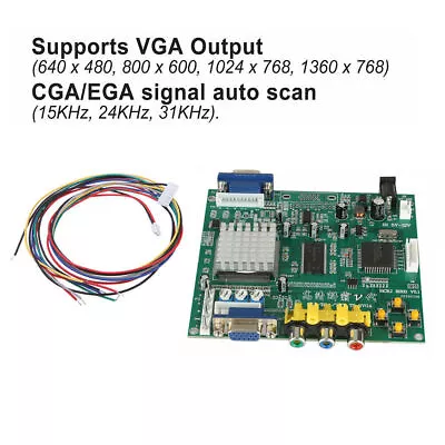 HD Video Converter Board CGA/EGA/YUV/RGB To VGA Arcade Game Monitor To LCD CRT • $41.99