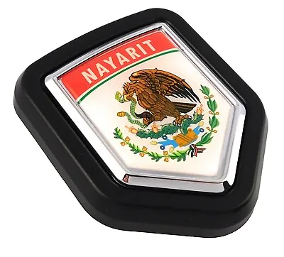 Nayarit Mexico Flag Car Truck Black Shield Grill Badge Grille Mount Emblem • $15.99