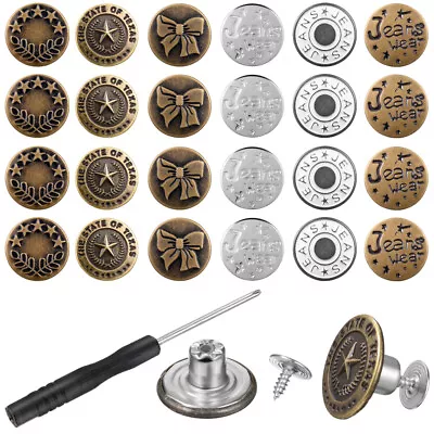  36 Pcs Jeans Buttons Copper Fasteners For Crafts Sewing Metal • $7.88
