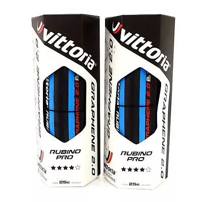 Vittoria Rubino Pro Road Tire G2.0 GRAPHENE 700 X 25c Black/Blue 1 Or 2 Tire • $47.90