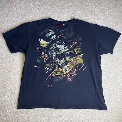 Vintage Y2K Miami Ink T-Shirt Adult XL Black Skull Tattoo Goth Grunge Skate Rave • $22.88