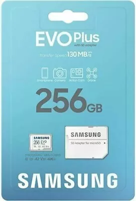 Samsung Evo Plus 256GB Micro SD Card MicroSDXC Class10 Phone Camera Memory NEW • $39.95