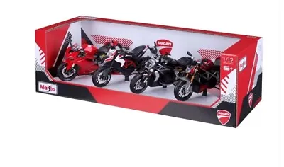 Maisto 1:12 Scale Highly Detailed Motorcycles: Ducati 4 Pack (6+ Years) • £35