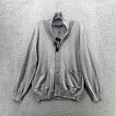 New Paul Jones Cardigan Adult L Gray Preppy Sweater Button Up Knit V-Neck  Men's • $38.59
