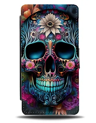 Dark Gothic Sugar Skull Flip Wallet Case Skulls Head Face Floral Goth Tribe BB20 • £19.99