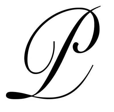P Monogram Initial Letter Roundhand Font Vinyl Decal Sticker A1936 • $3.99