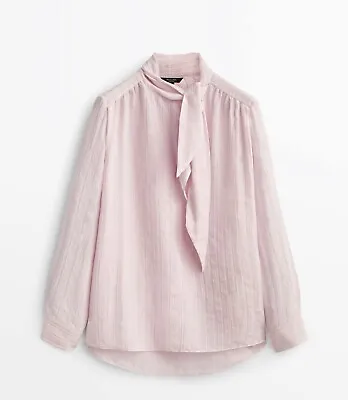 $70 • Buy Massimo Dutti Tie Neck Blouse - More. Mango Zara & Others