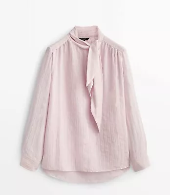 $70 • Buy Massimo Dutti Tie Neck Blouse - More. Mango Zara & Others