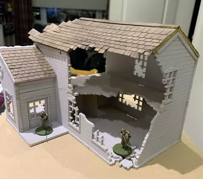 28mm MDF WWII Model Building Normandy Farmhouse Ruined • £10