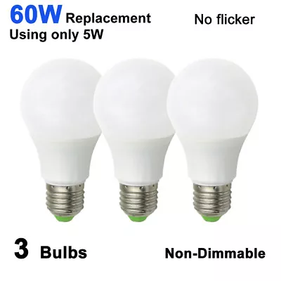 3pcs LED Light Lamp E27 A19 AC/DC 12-24V 5W Globe Bulb White Equivalent 60W • $16.55