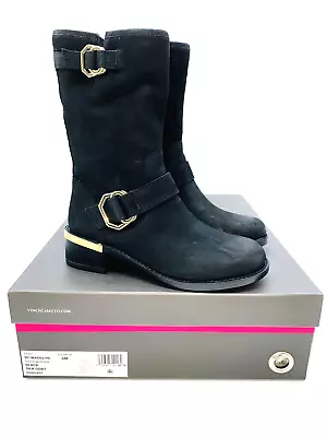 Vince Camuto Wadelyn Leather Mid Calf Boots- Black US 6M • $47.49
