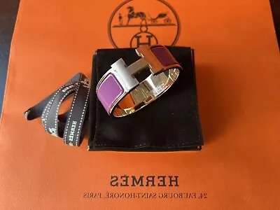 Authentic HERMÈS Paris Clic Clac H Bracelet Rose Azalee Rose Gold PM NEW • $580