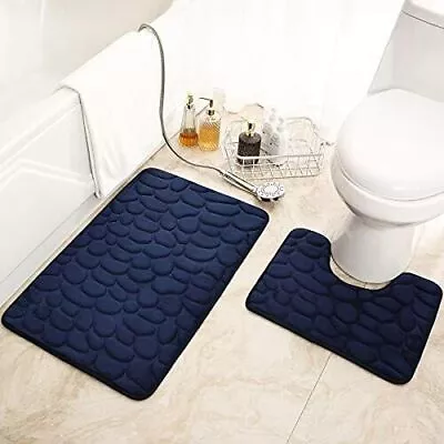 2 Pcs Soft Bath Mat Rug Memory Foam Bathroom Mat U-Shaped Toilet Set  Home AU • $13.99