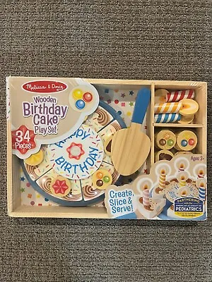 Brand New Melissa And Doug Birthday Party - Wooden Play Food Set • $17.50