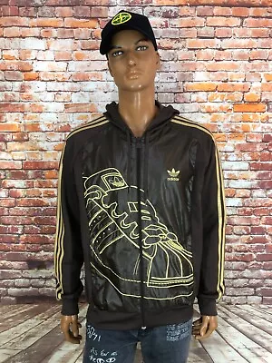 Adidas Originals Superstar Brown Rasta Firebird Hoodie DJ Jacket FREE SHIPPING • $79.90