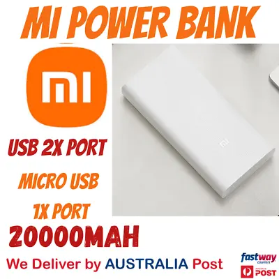 $31.95 • Buy Xiaomi Mi 20000mAh Power Bank QC3.0 Fast Charger 2 USB & Micro Android IPhone AU