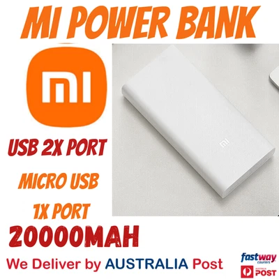 $31.95 • Buy Xiaomi Mi 20000mAh Power Bank QC3.0 Fast Charger 2 USB & Micro Android IPhone AU