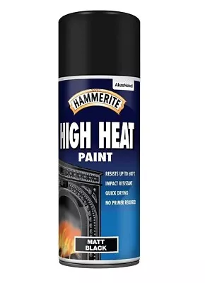 Hammerite High Heat Paint - Aerosol Spray Paint - 400ml - Matt Black • £12.99