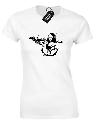 Mona Lisa Banksy Ladies T Shirt Cool Street Art Retro Quality • £7.99