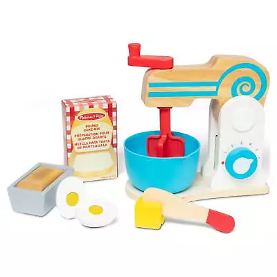 Melissa & Doug Wooden Make-a-Cake Mixer Set (11 Pcs) - Play Food And Accessories • $26.49