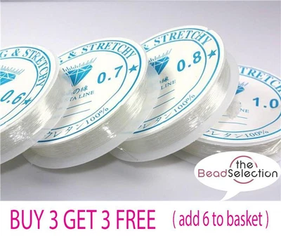 £2.59 • Buy Clear Crystal Elastic Stretchy Beading Thread Wire 0.5mm 0.6mm 0.7mm 0.8mm 1mm 