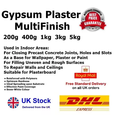 Snow White Gypsum Plaster Multi Finish Repair Filler Reinforced With Polymers • £11.99