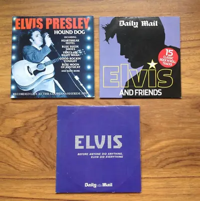 ELVIS PRESLEY  -3 X DAILY MAIL PROMO MUSIC CDS. Free UK Postage • £4.94