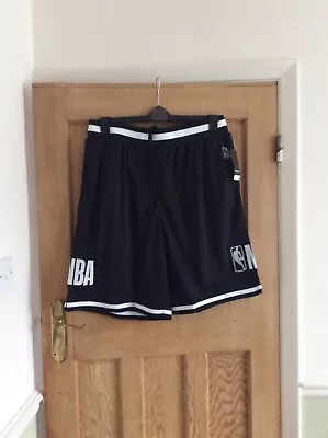 NBA Basketball Mens Shorts Black/White  Size Xl Bnwt • £15.50